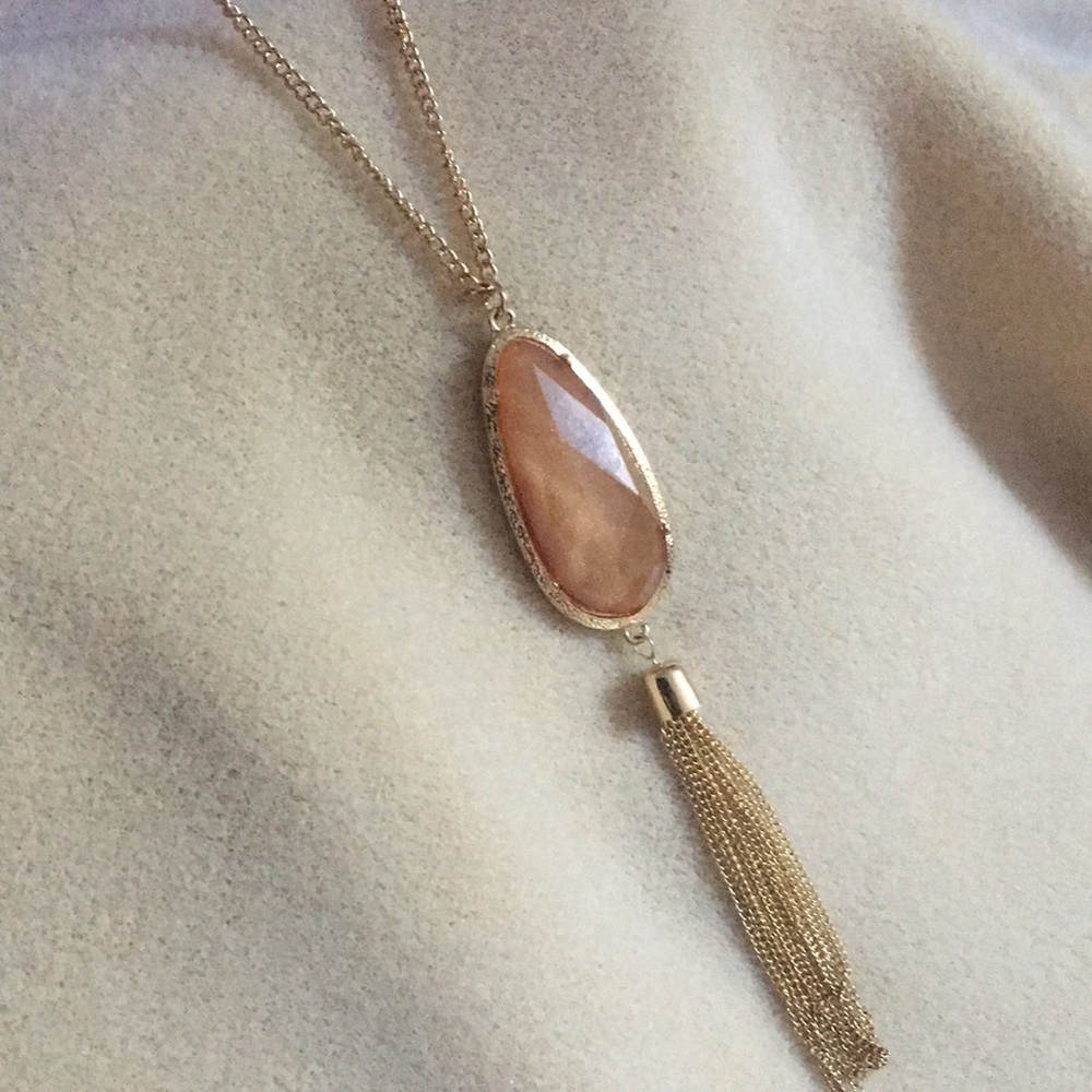 Peach pendant necklace